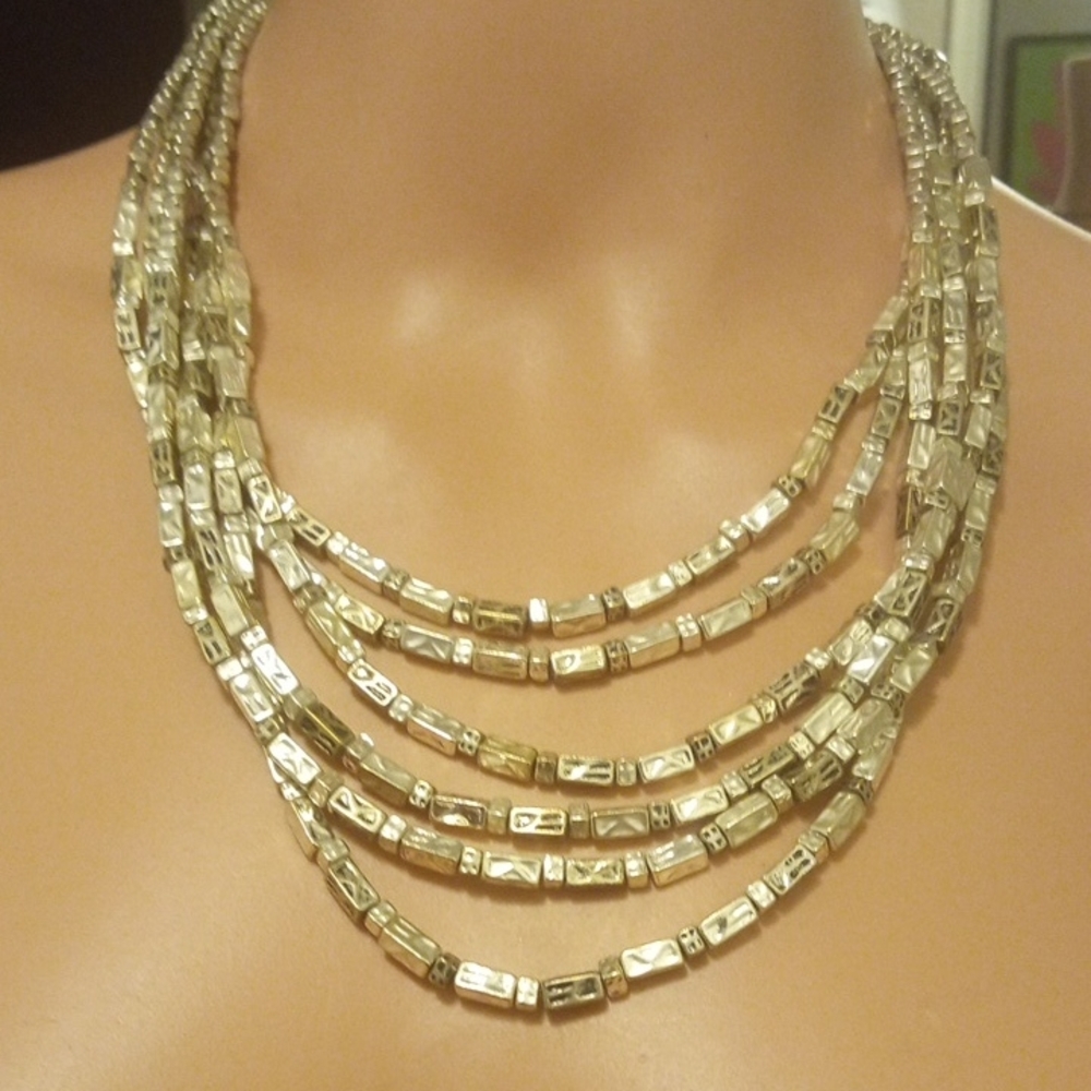 Chico's Silver Bamboo Necklace